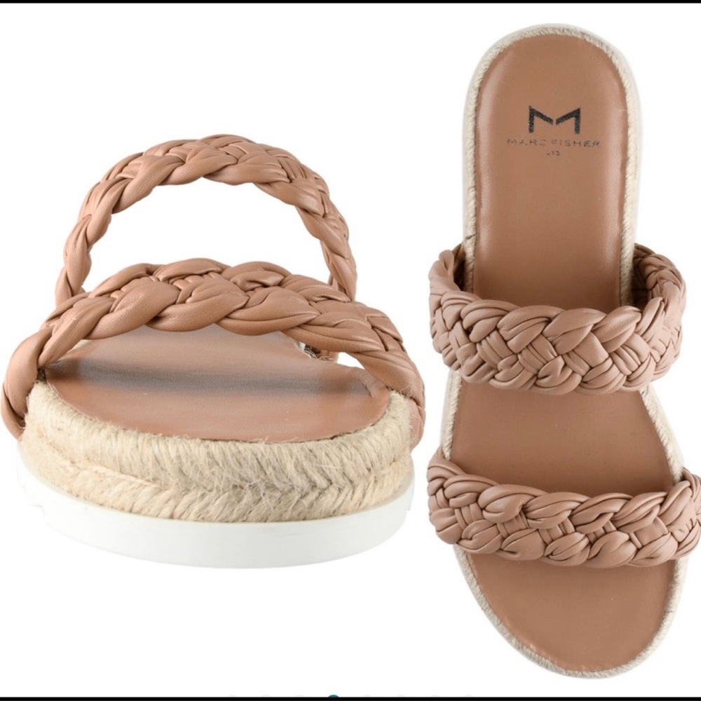 Marc Fisher Jaime Braided Leather Slide Sandal - sz 6.5